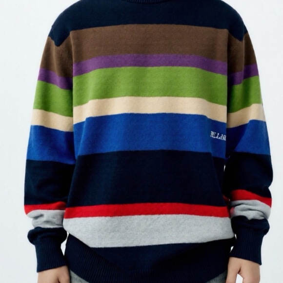Billabong Sweater Mens Size XL Multicolor Striped Cotton Blend Preppy Rugby Crew - Picture 2 of 9